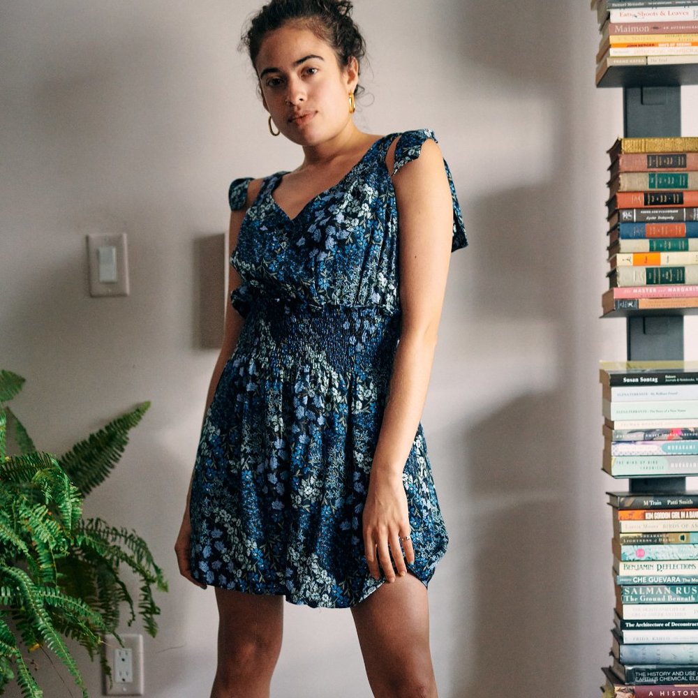 New Silk Rebecca Taylor Ava Floral romper blue L - Picture 5 of 14